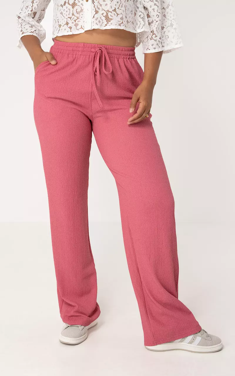 Wide leg broek Oudroze