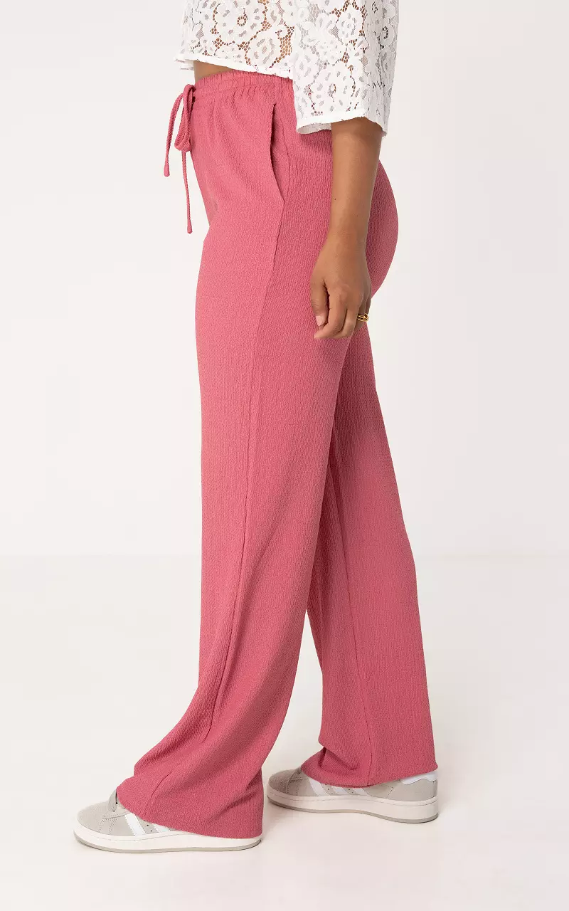 Wide leg broek Oudroze