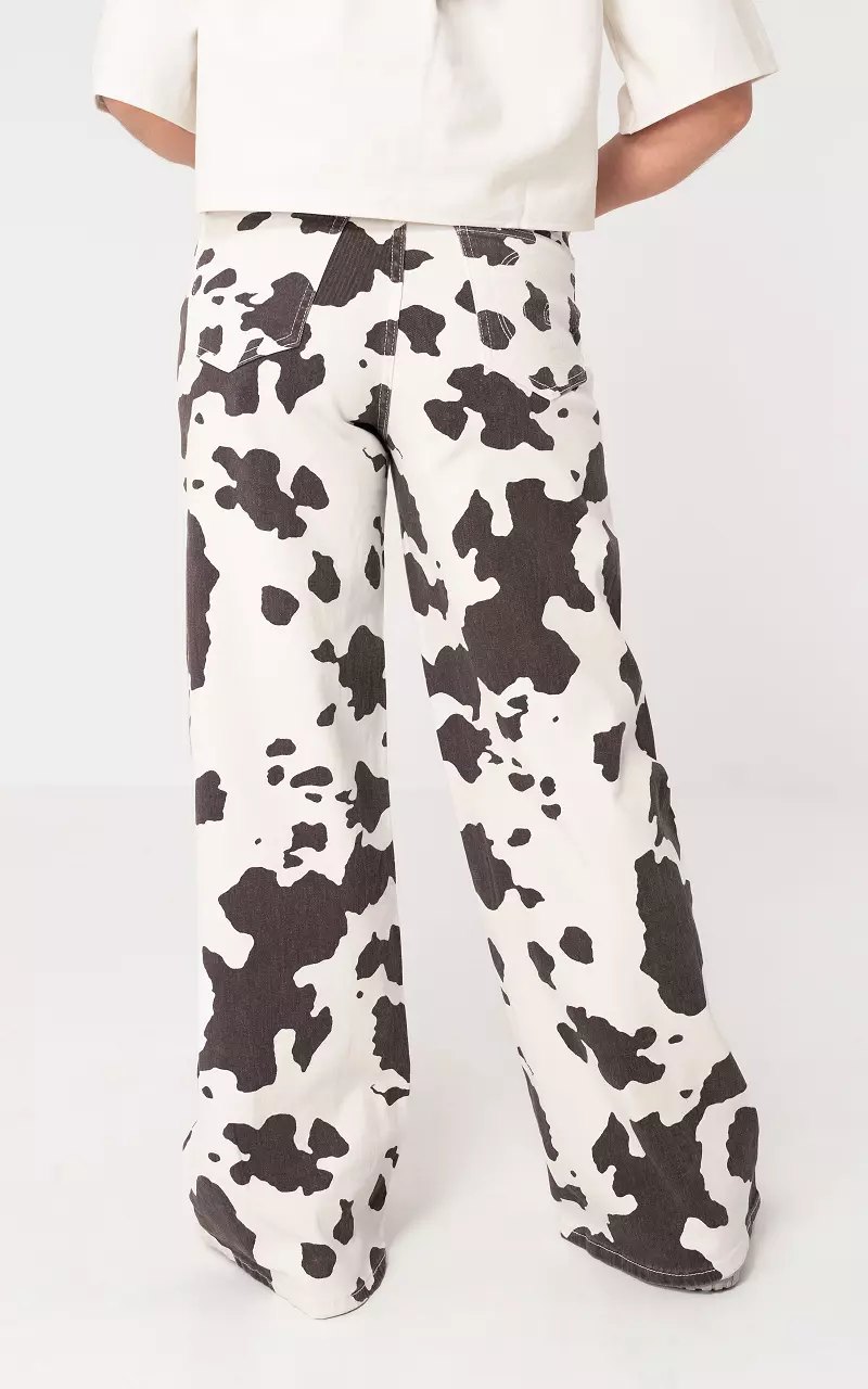 Animal print jeans Wit Donkerbruin