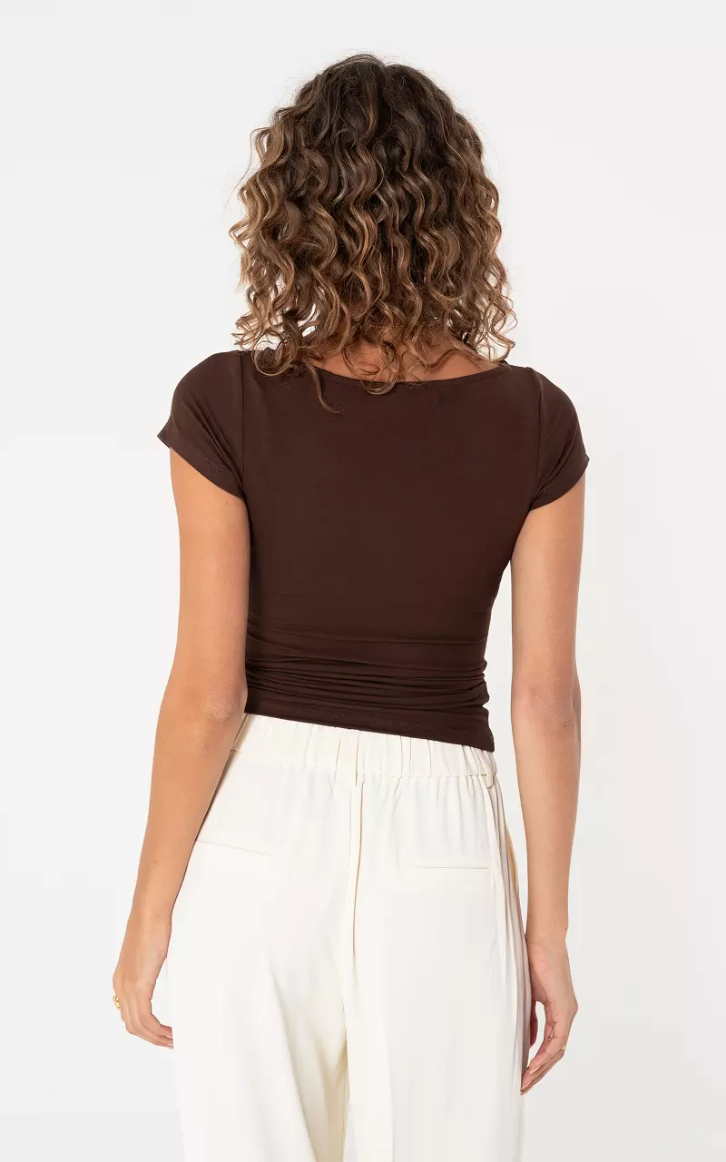 Top with pleats Dark Brown