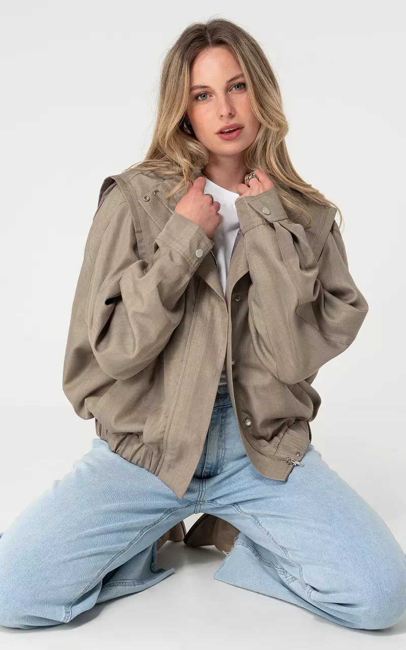 Oversized jas Taupe