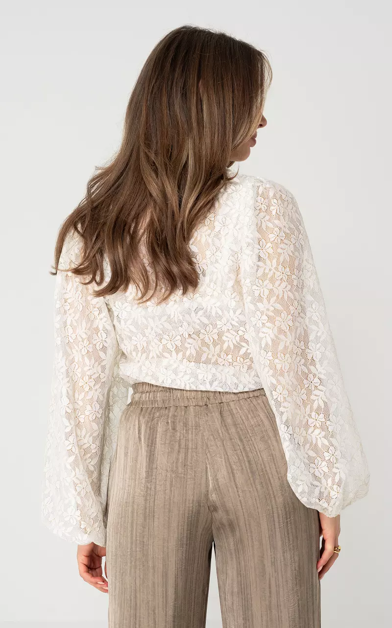 Transparente Bluse  Weiß Gold