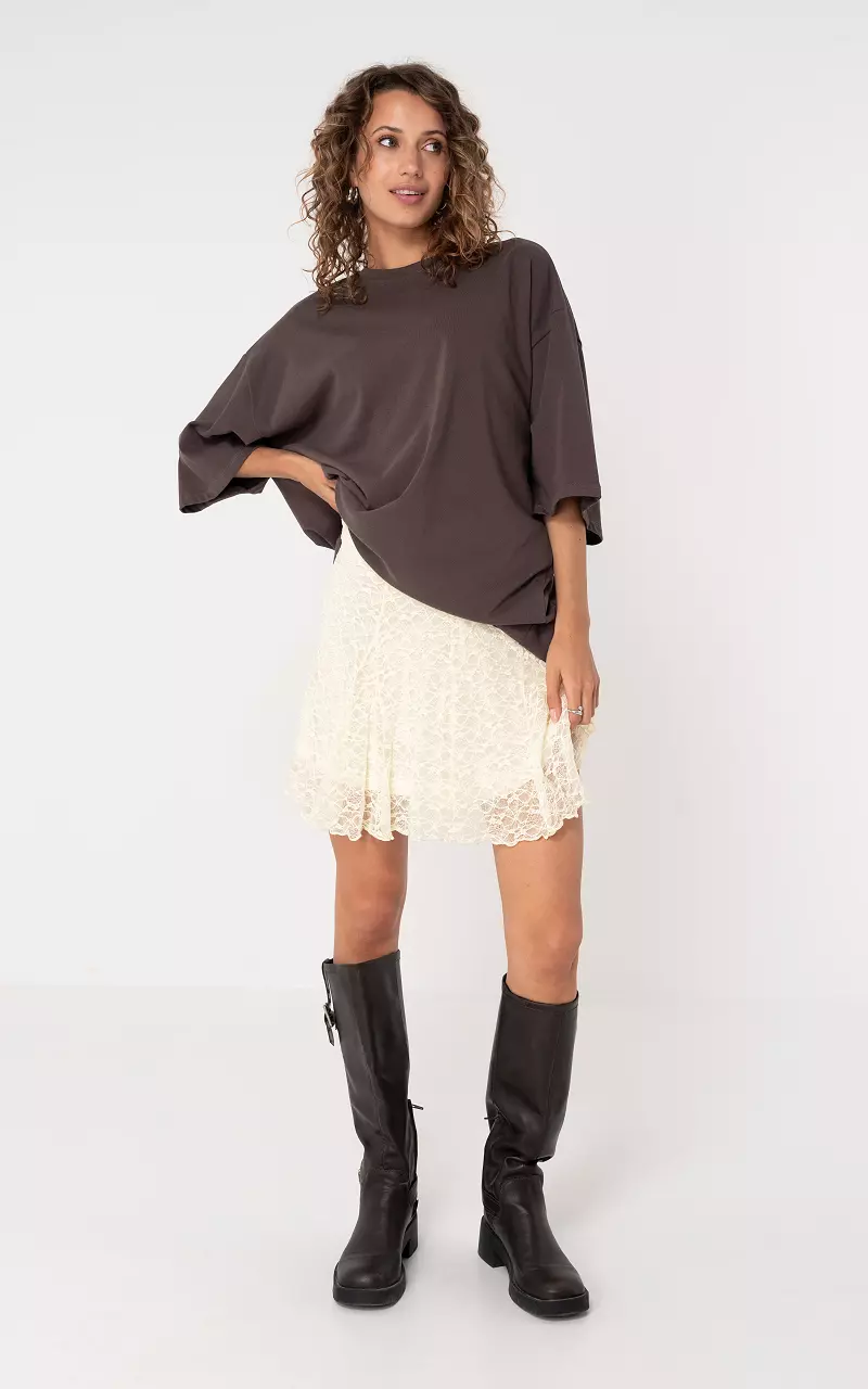 Laced skirt Cream