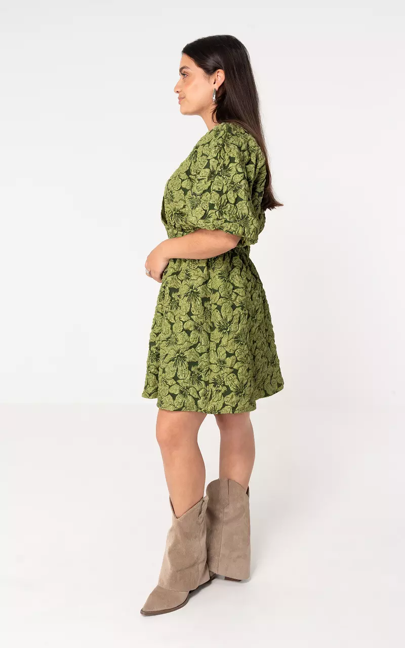 Jacquard Kleid Grün