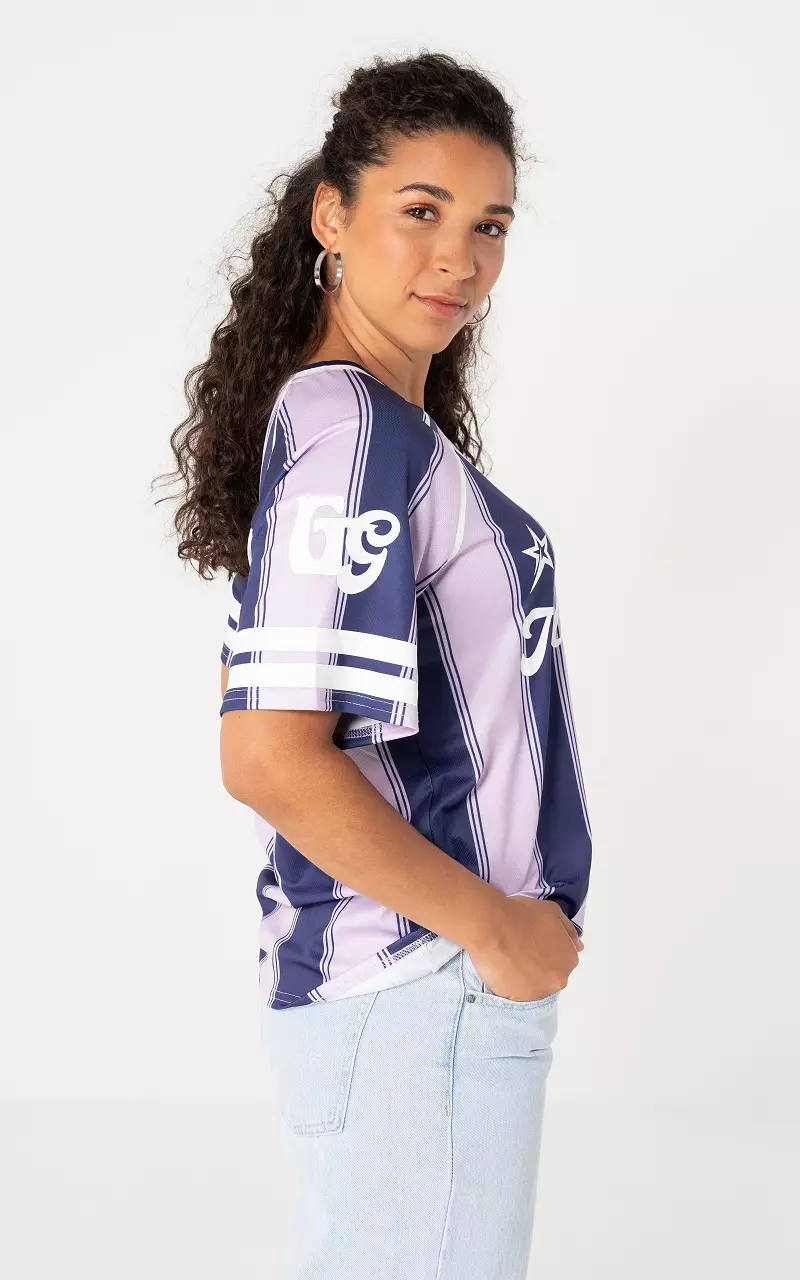 Sporty look t-shirt Purple Dark Blue