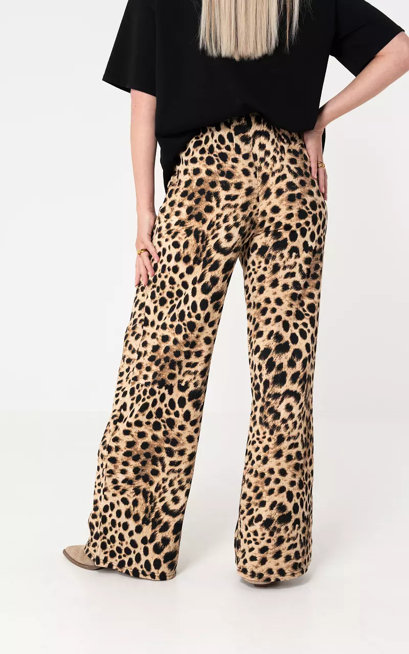Pantalon wide leg Léopard