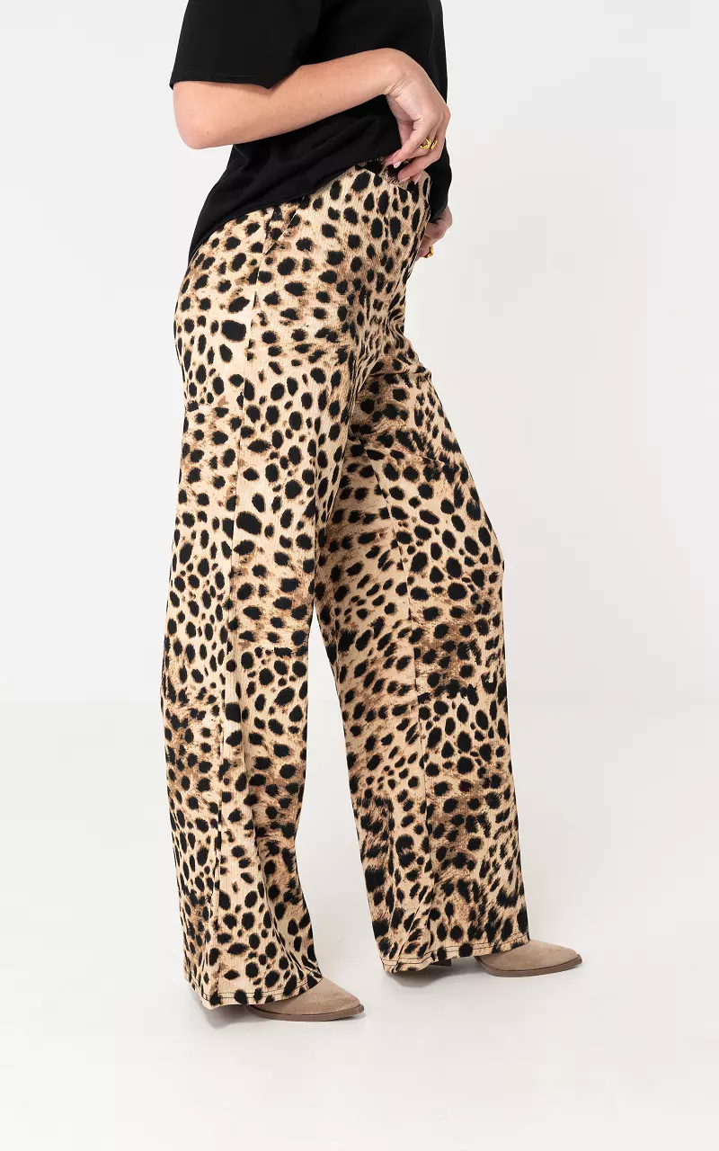 Pantalon wide leg Léopard