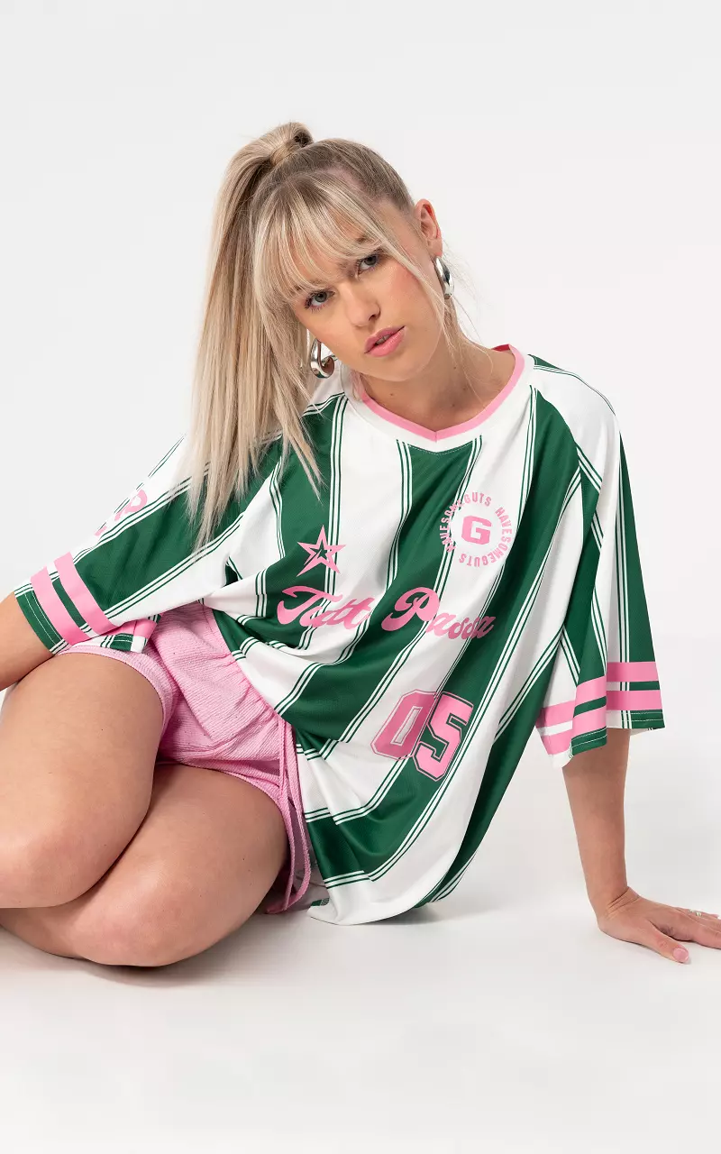 Sporty look t-shirt White Green