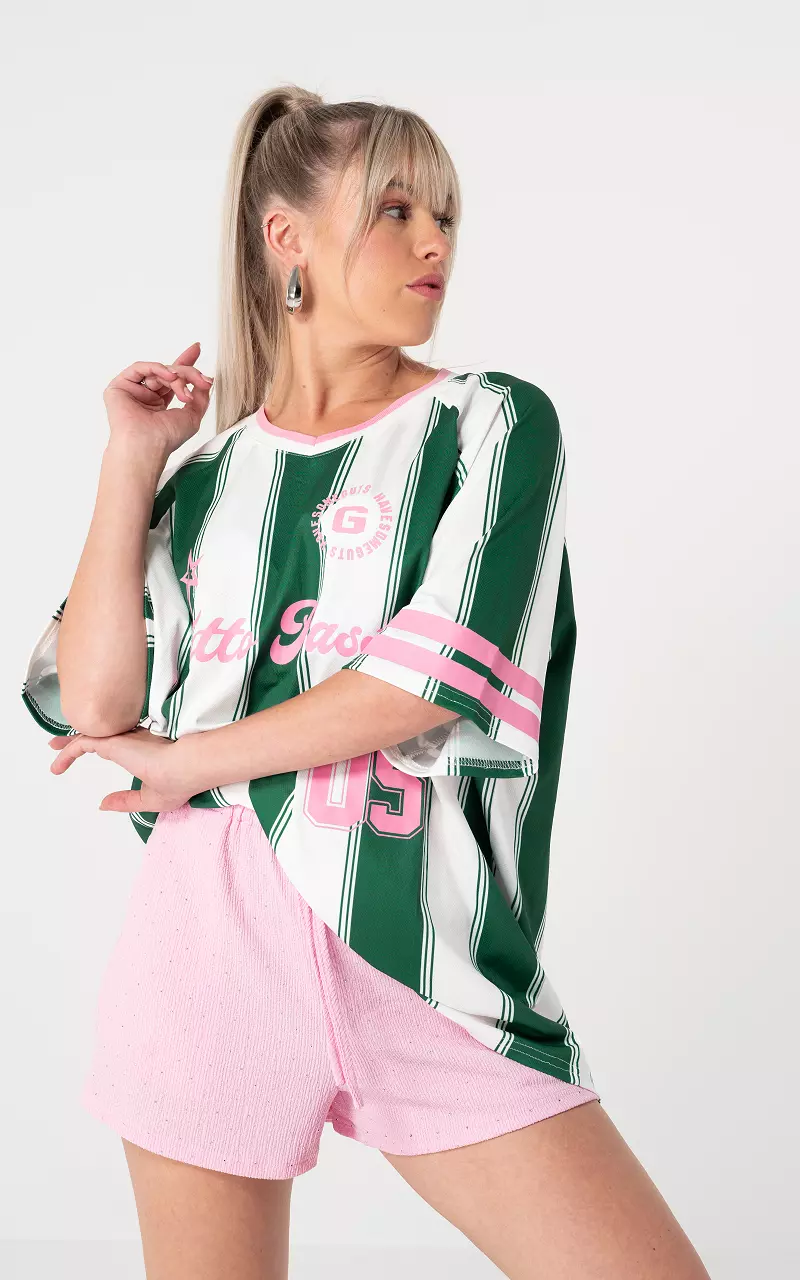 Sporty look t-shirt White Green