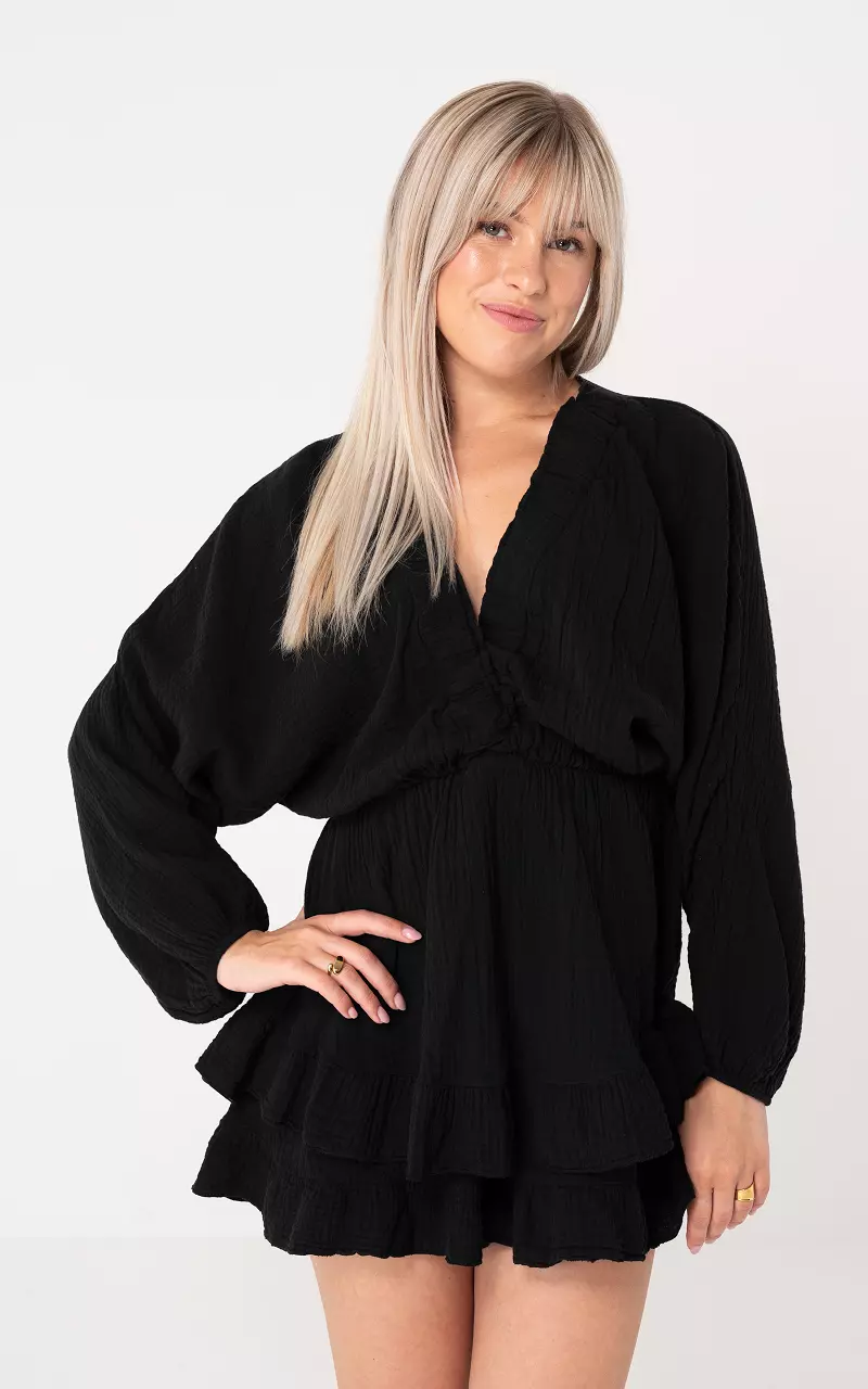 Katoenen jumpsuit Zwart
