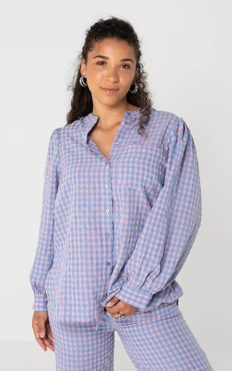 Oversized blouse Oudroze Blauw