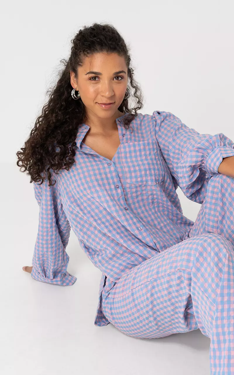 Oversized blouse Oudroze Blauw