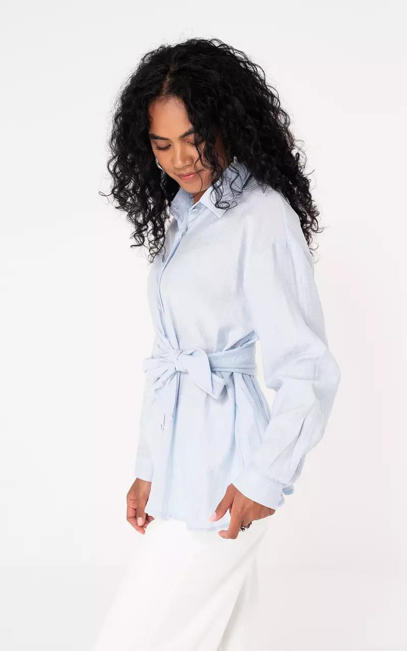 Blouse with bow Light Blue