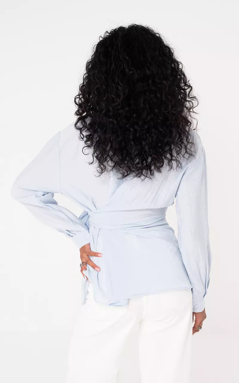 Blouse with bow Light Blue