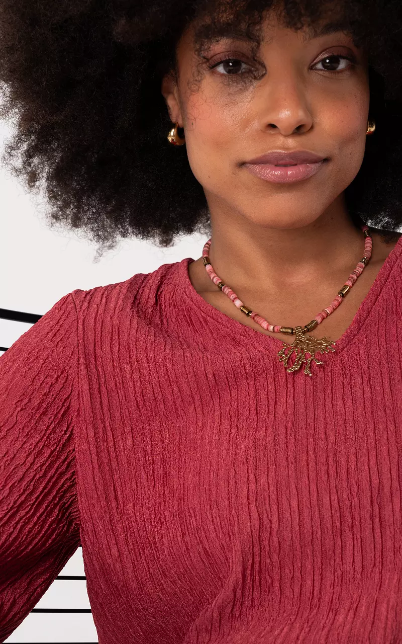 V-neck top Mauve Pink