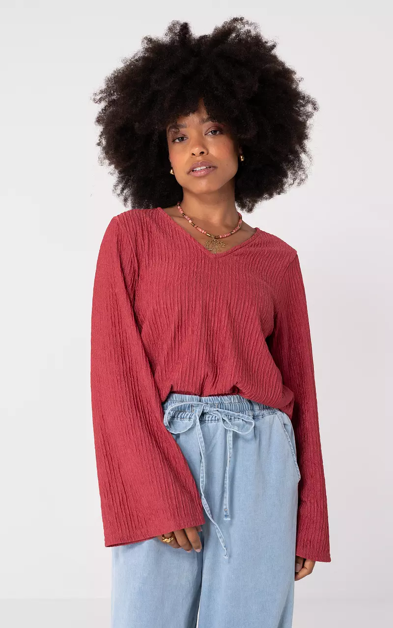 V-neck top Mauve Pink