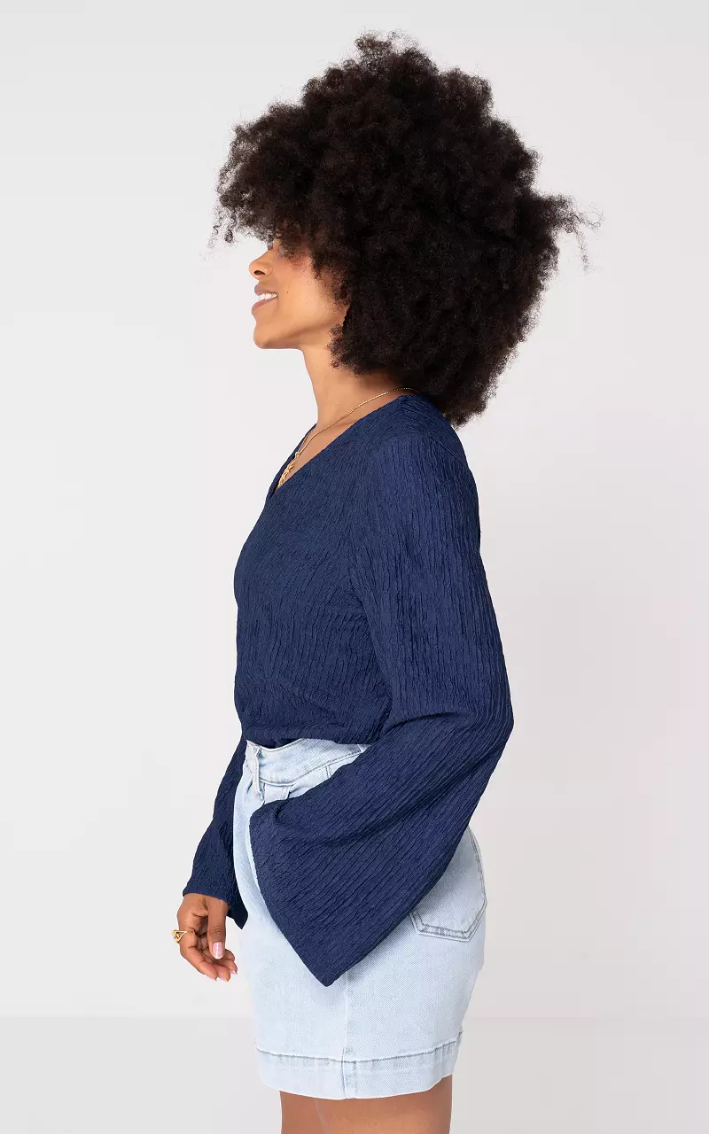 V-hals top Donkerblauw