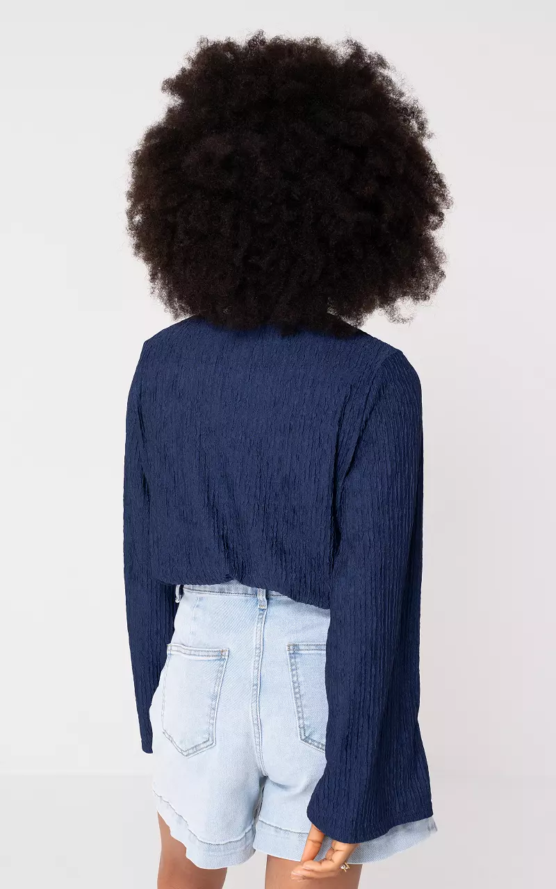 V-hals top Donkerblauw