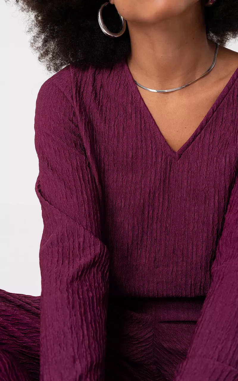 V-neck top Purple