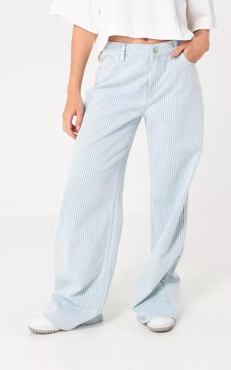 Baggy wide leg jeans  Light Blue White