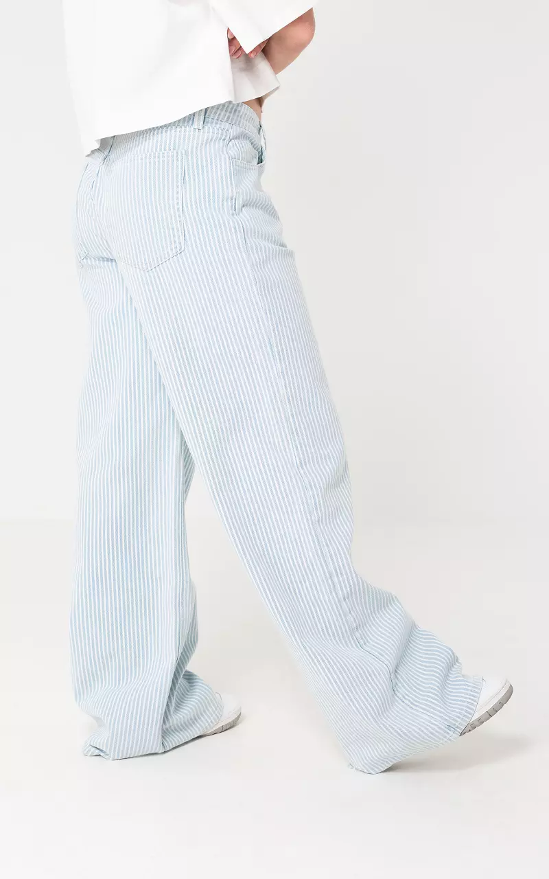Baggy wide leg jeans  Light Blue White