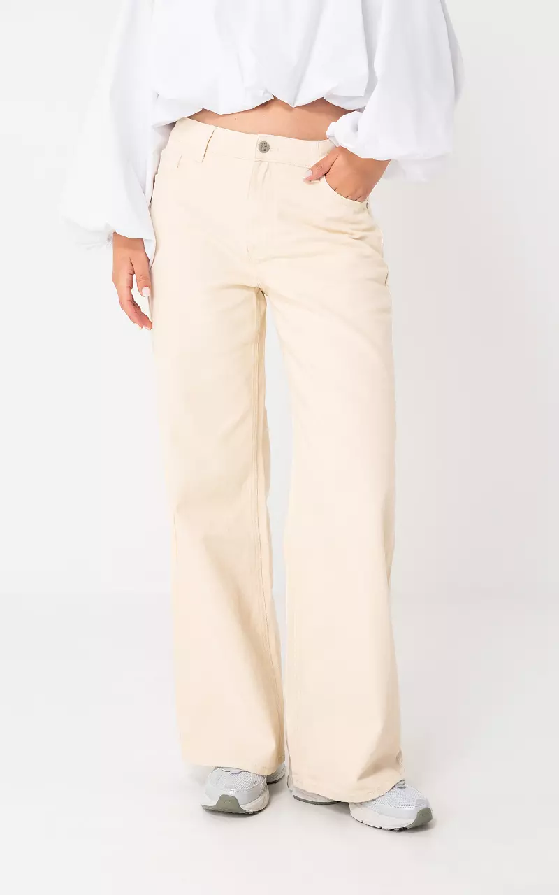 Baggy wide leg jeans  Beige
