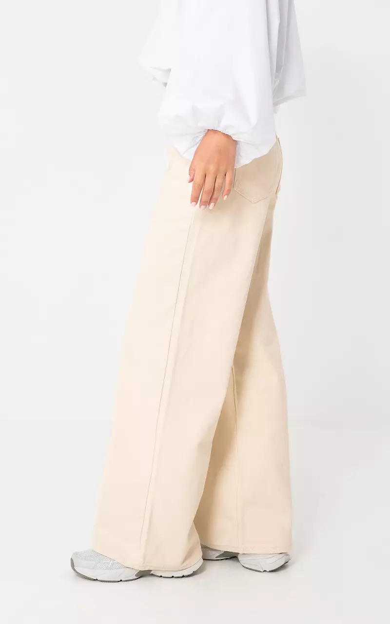 Baggy wide leg jeans  Beige