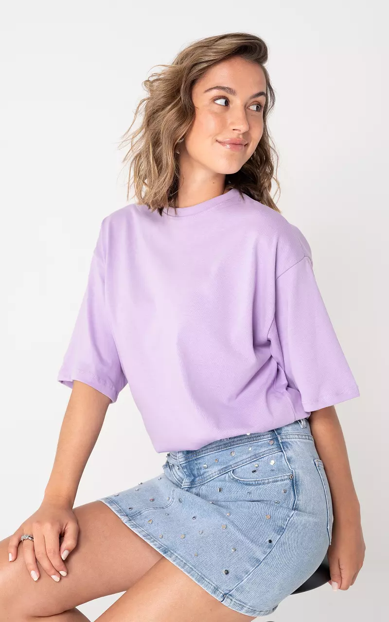 Shirt met ronde hals Lila