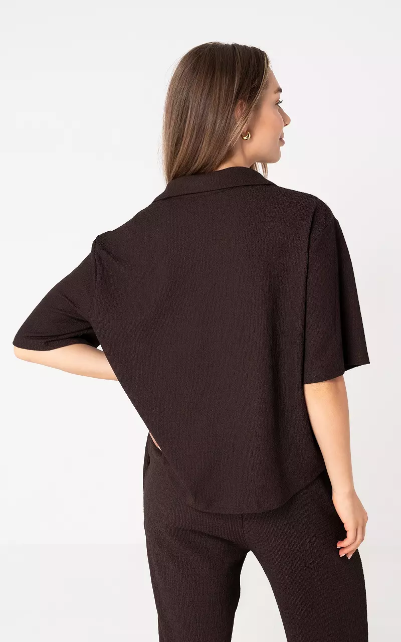 Locker fallende Bluse Dunkelbraun