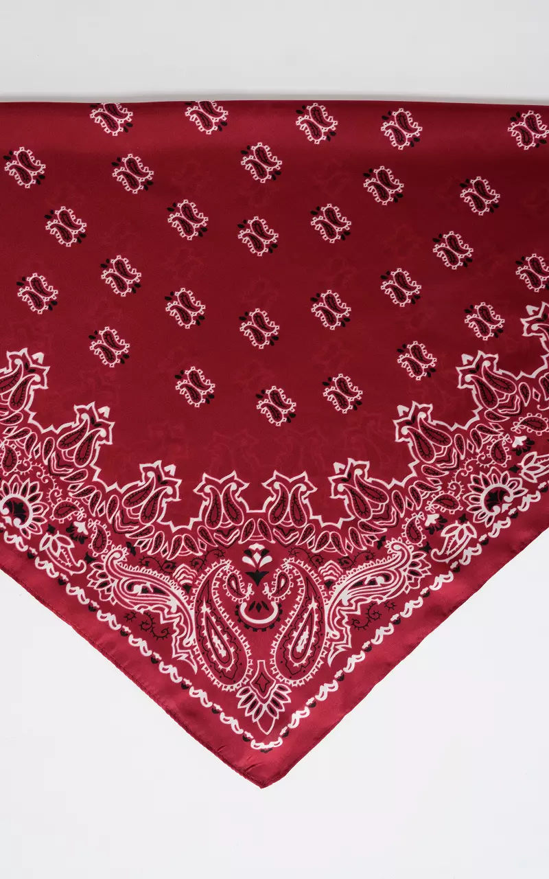 Square scarf Red White