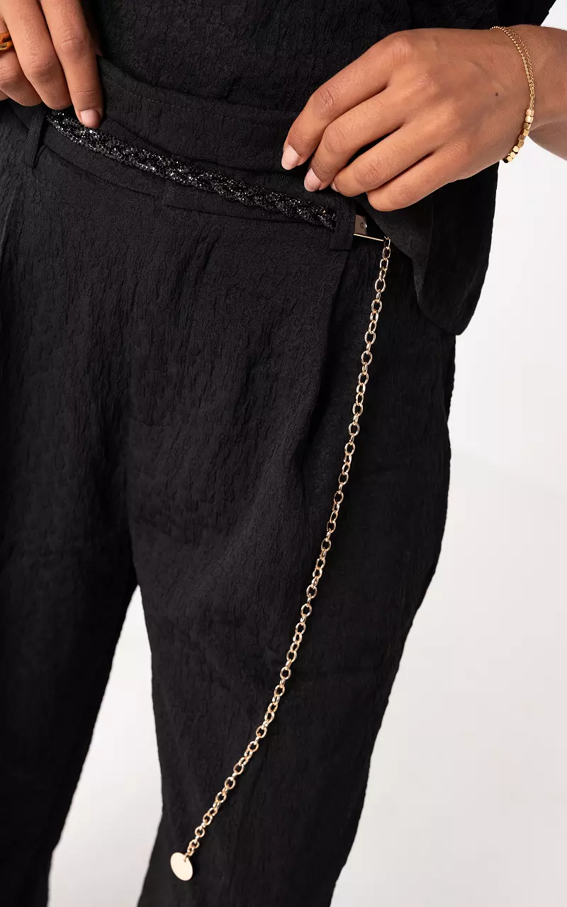 Riem met steentjes Zwart Goud