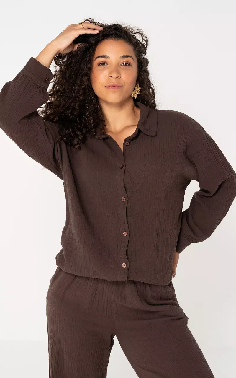 Cotton blouse Dark Brown