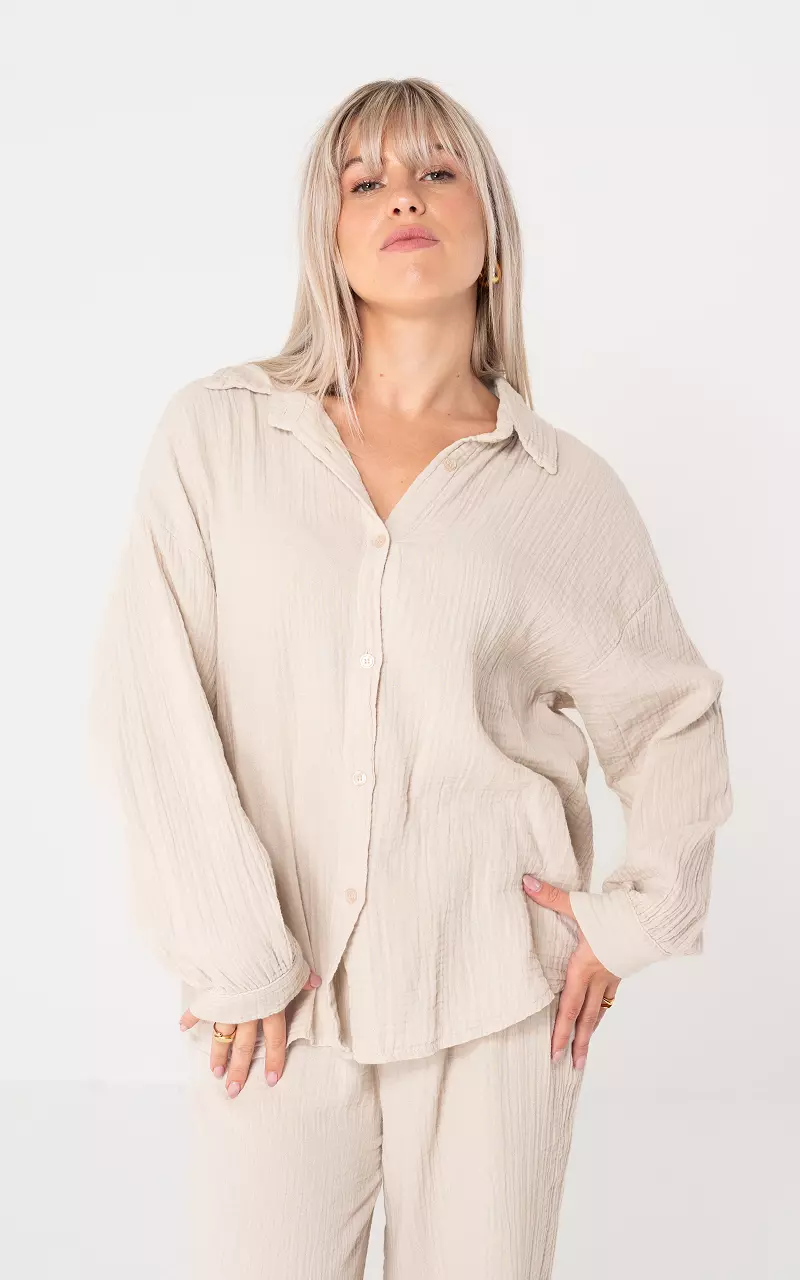 Cotton blouse Beige