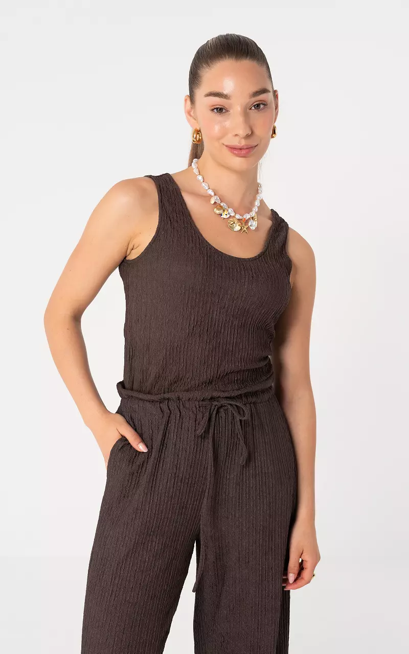 Top with texture Dark Brown