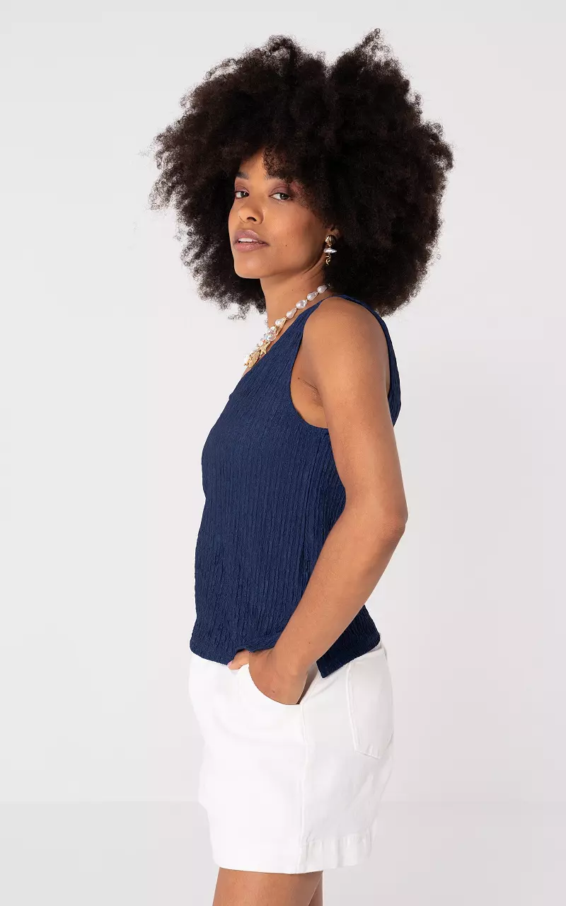 Top with texture Dark Blue