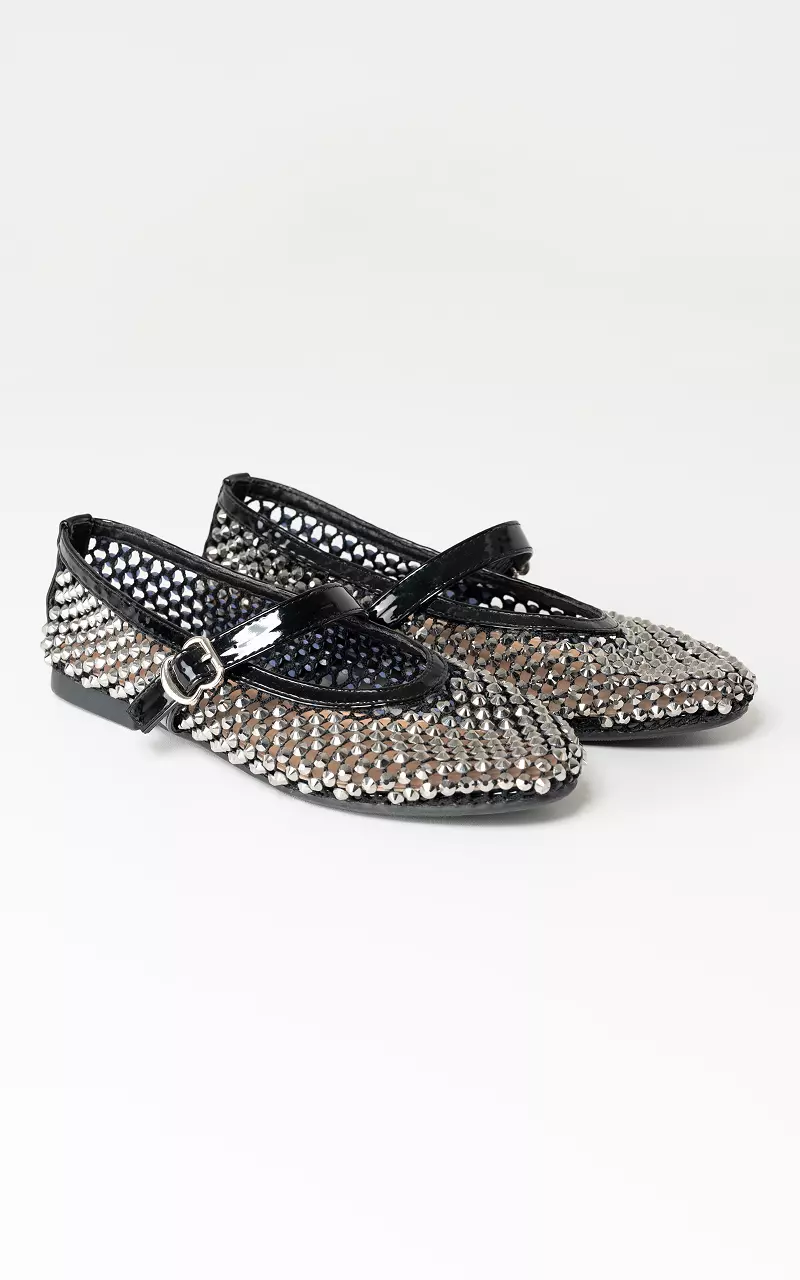 Loafer with studs Black Silver