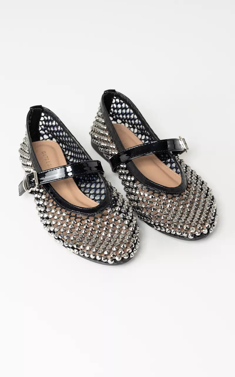 Loafer met studs Zwart Zilver