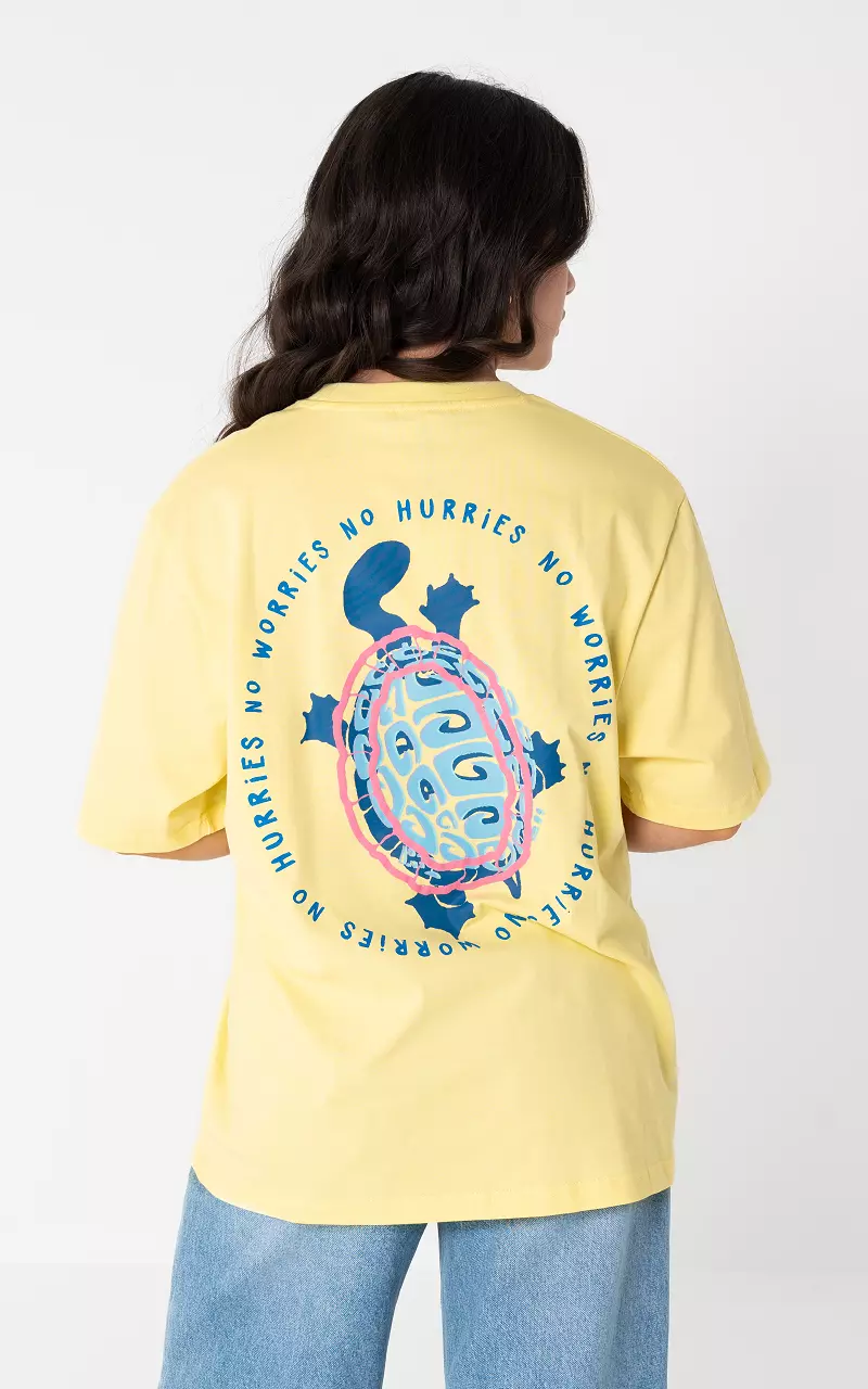 Shirt met opdruk Geel