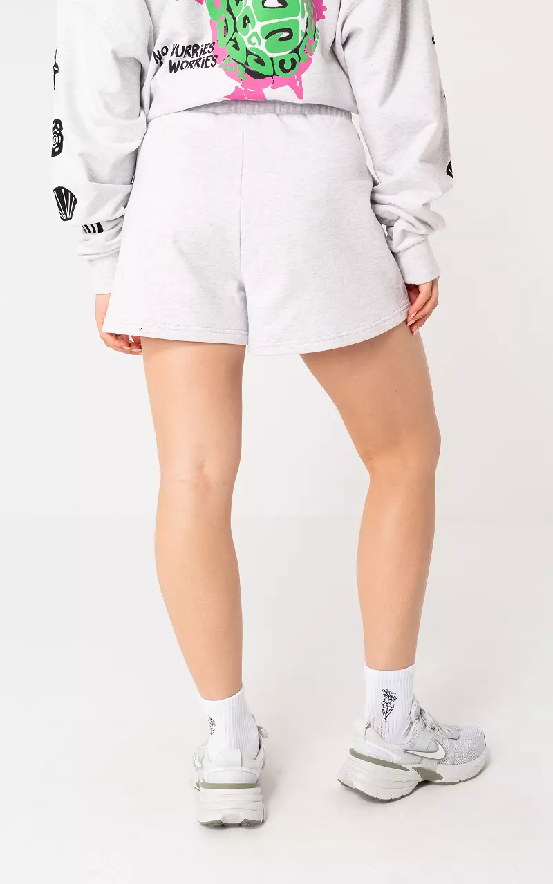 Shorts with embroidered print Light Grey