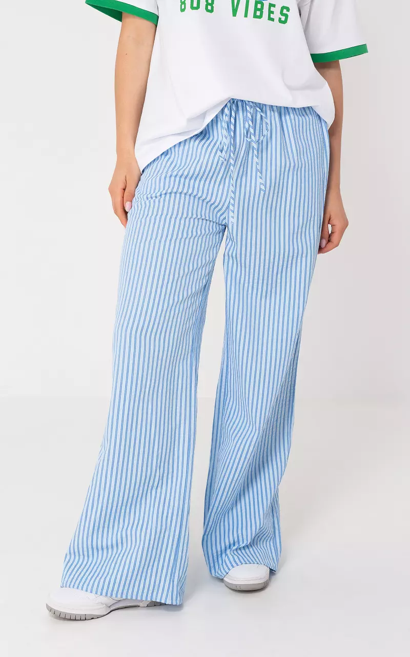 Broek met streep Lichtblauw