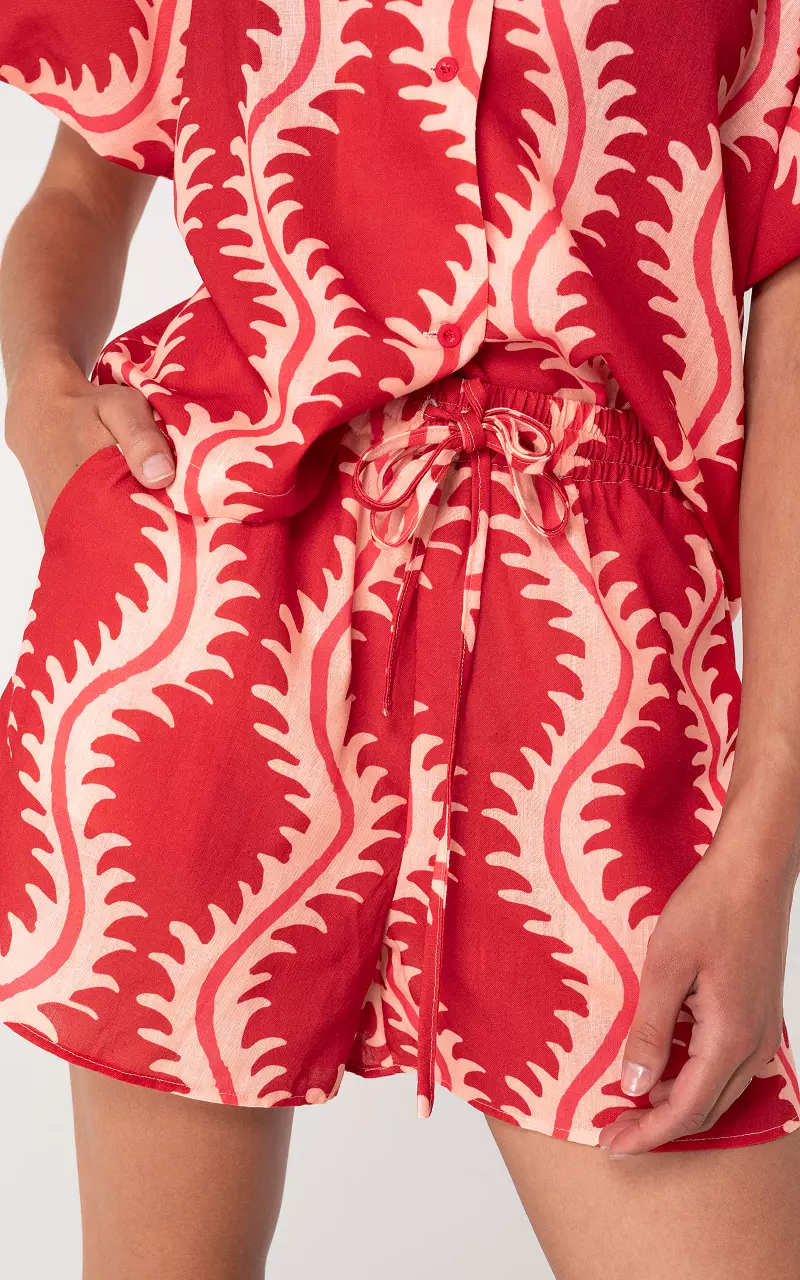 Printed shorts Red Beige