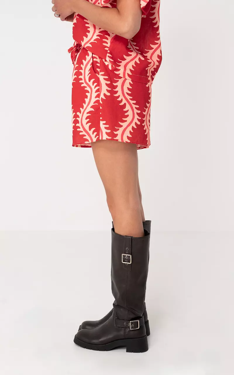 Printed shorts Red Beige