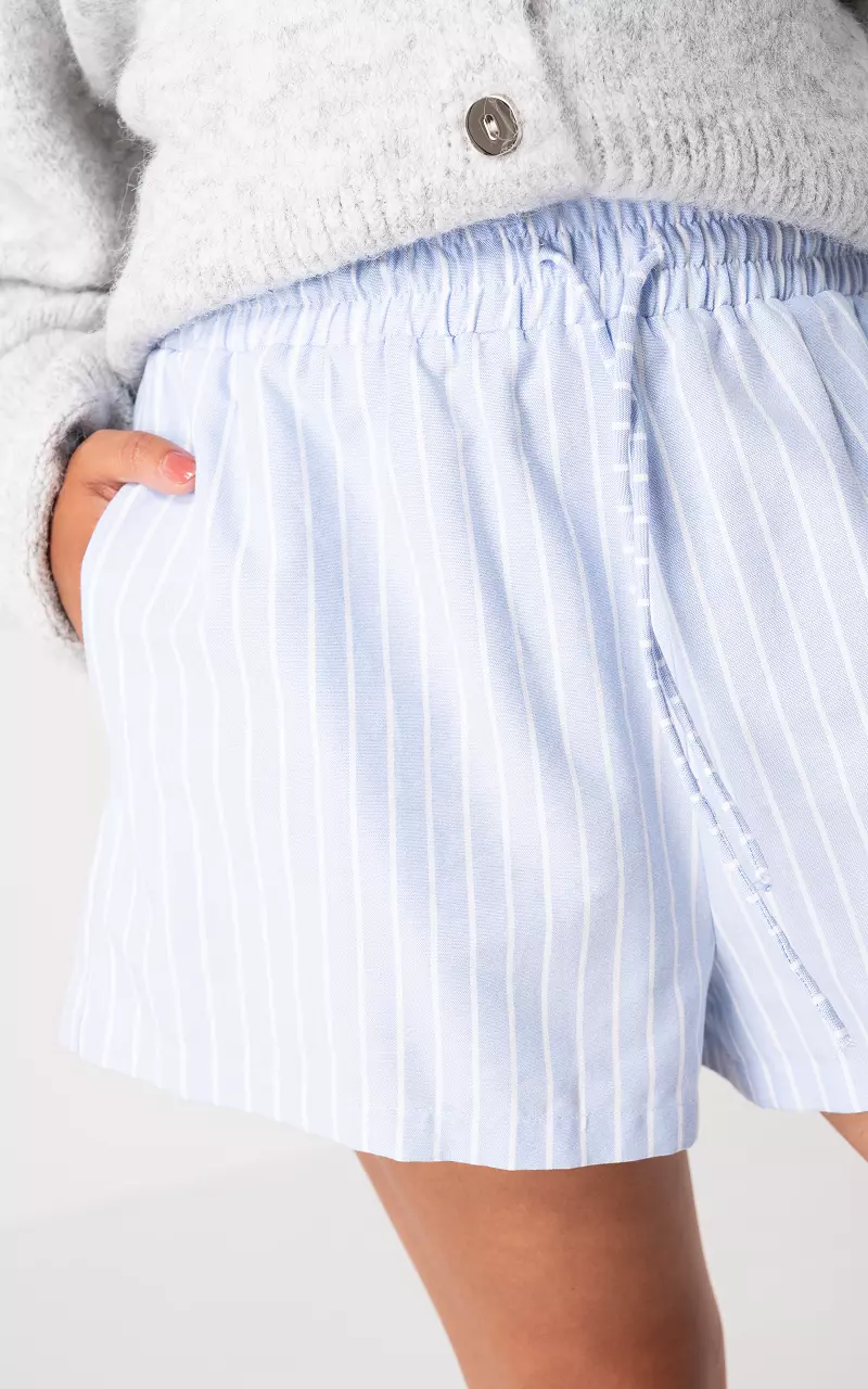 Striped shorts Light Blue White