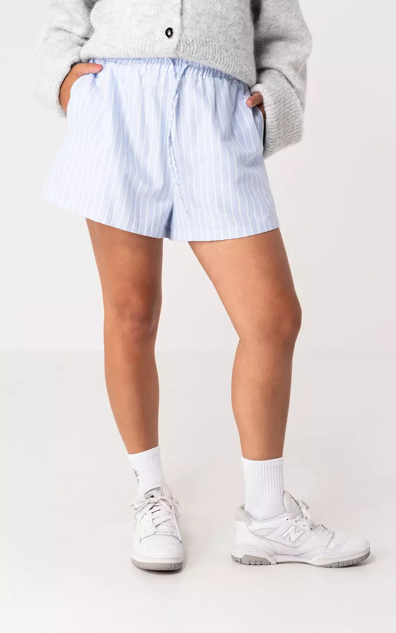 Striped shorts Light Blue White