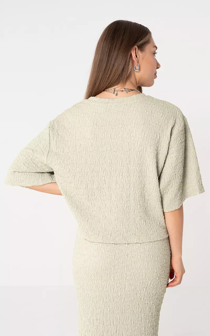 Shirt v-hals Lichtgroen