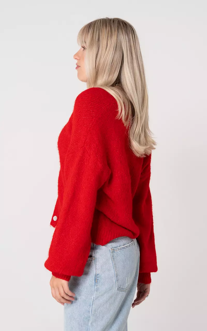 Cardigan with buttons Red