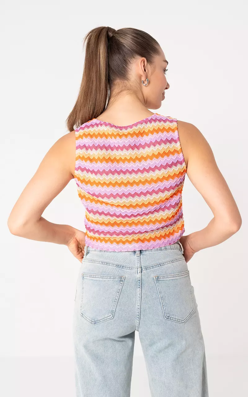Top met strik Lila Oranje