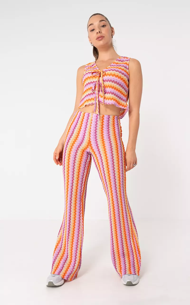 Top met strik Lila Oranje