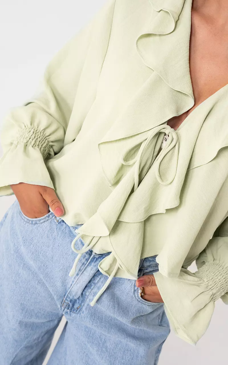 Blouse with bows Mint