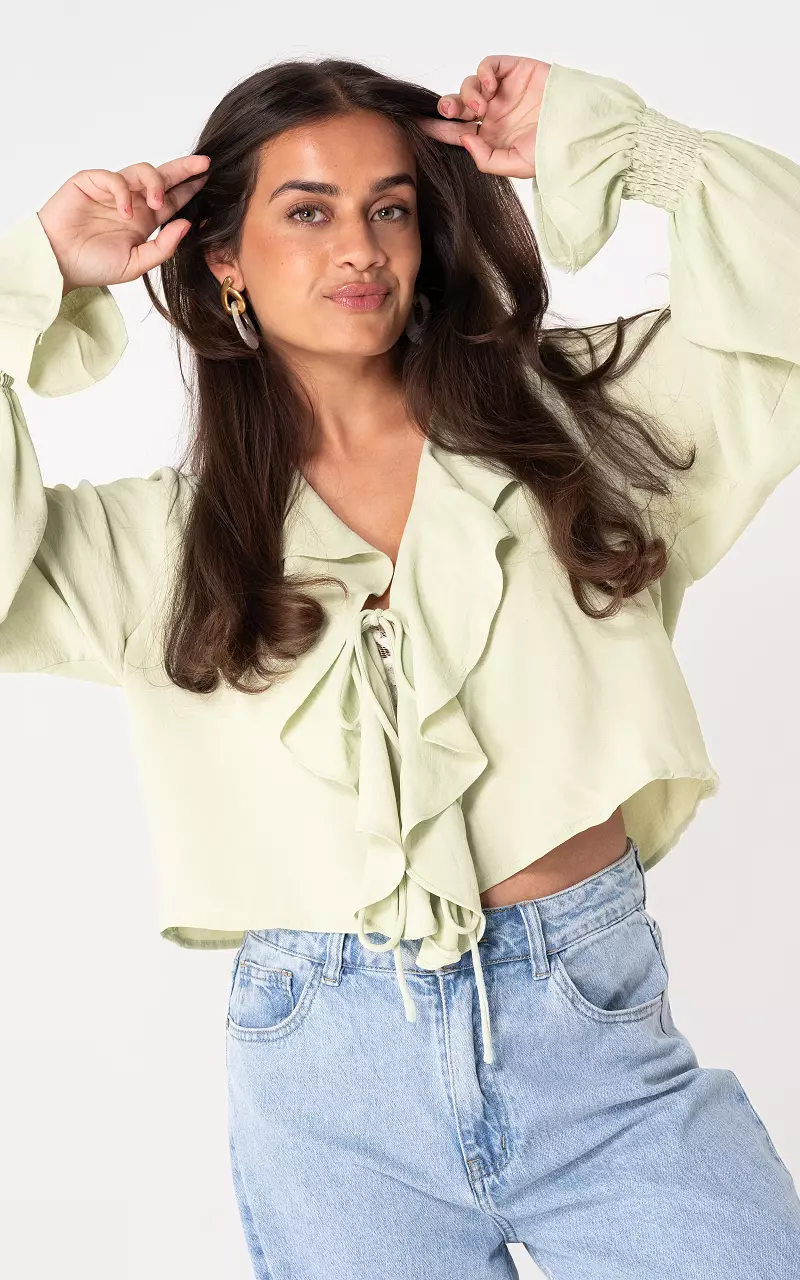 Bluse mit Schleifen-Detail  Mint